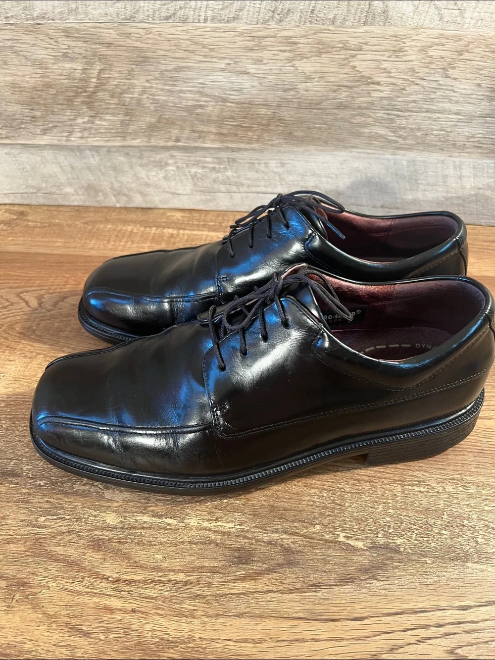 Rockport Waterproof Black Leather Lace-Up Oxford Dress Shoes Dynamic Suspension